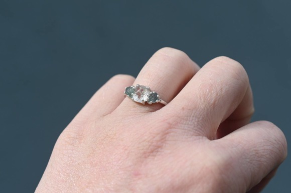 Raw Sapphire Ring, Rough Cut Sapphire, Natural Blue size 3 4 5 6 7 8 9 1… - Picture 3 of 5